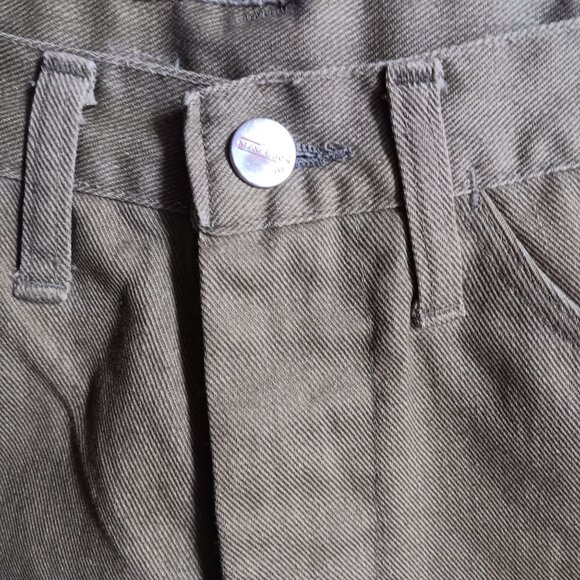 27" Vintage Maverick Olive Green Denim Cutoff Shorts Frayed Hem 1970's Hippy USA - Picture 4 of 9